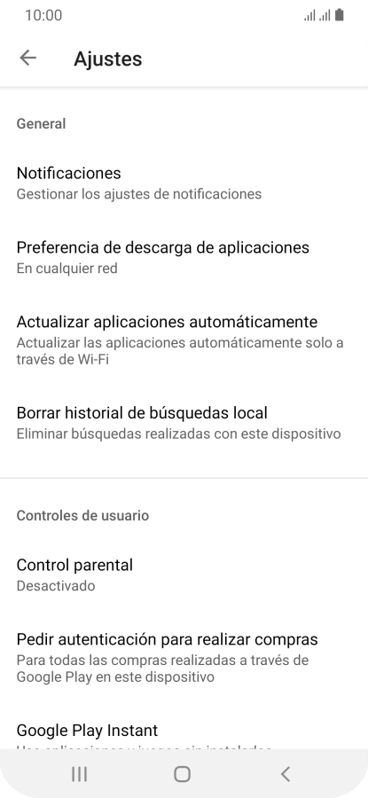 Pulsa Actualizar aplicaciones automáticamente.