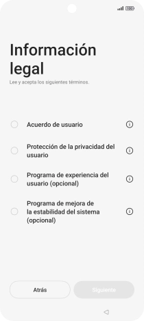 Pulsa en el campo junto a los ajustes deseados para seleccionarlos.