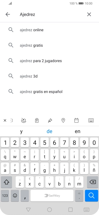 Introduce el nombre del tema o de la app y pulsa el icono de búsqueda.