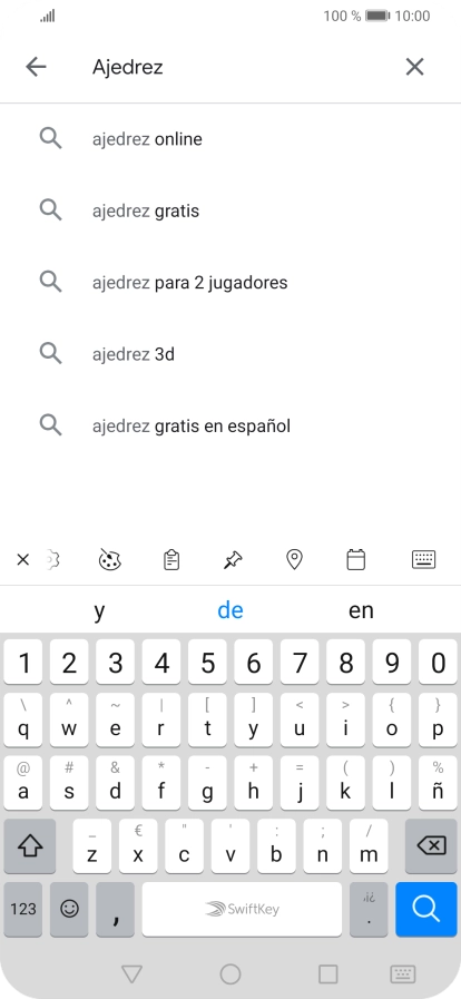 Introduce el nombre del tema o de la app y pulsa el icono de búsqueda.