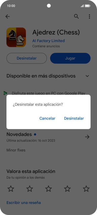Pulsa Desinstalar.
