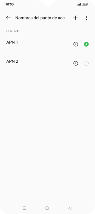 Pulsa en el campo junto a la conexión de datos para activarla.