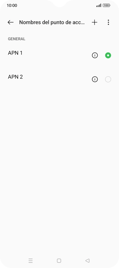 Pulsa en el campo junto a la conexión de datos para activarla.