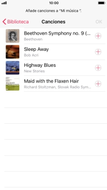Desplázate a la categoría deseada y pulsa el archivo de música deseado.