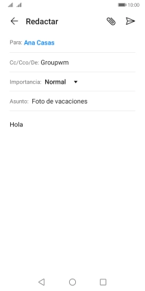 Pulsa el icono de anexos.