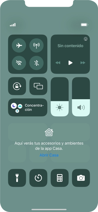 Pulsa el icono de modo de avión para activar o desactivar la función.