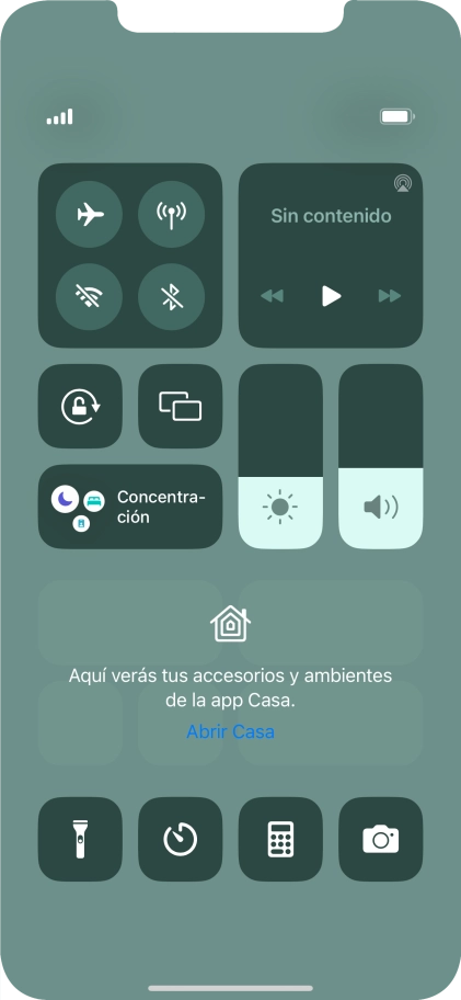 Pulsa el icono de modo de avión para activar o desactivar la función.