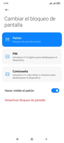 Pulsa Desactivar bloqueo de pantalla e introduce el código de seguridad extra que has creado anteriormente.