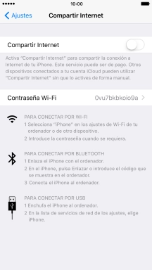 Pulsa el indicador para activar la función.