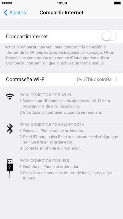 Pulsa el indicador para activar la función.