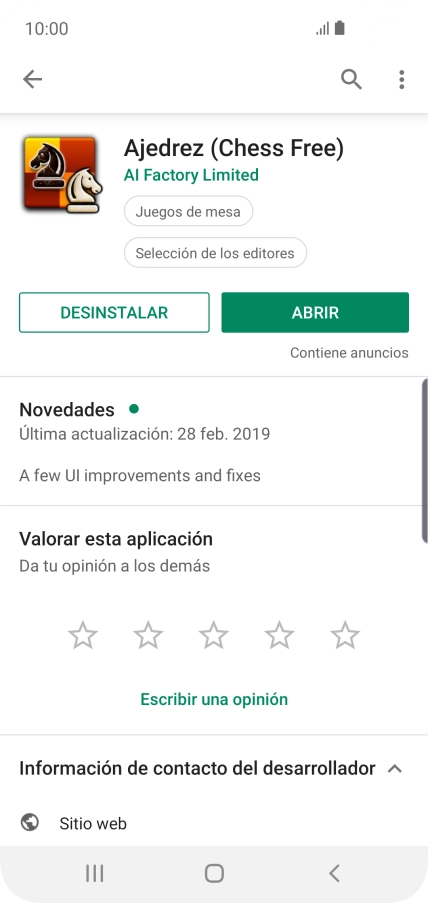 Pulsa DESINSTALAR.