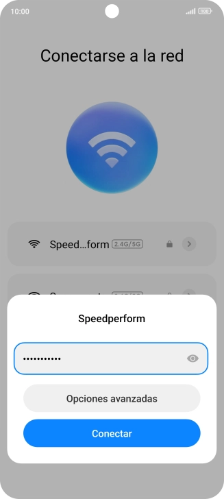 Introduce la contraseña de la red wifi y pulsa Conectar.