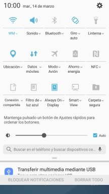 Pulsa el icono de modo de avión para activar o desactivar la función.