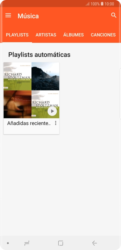 Pulsa una categoría y desplázate al archivo de música deseado.