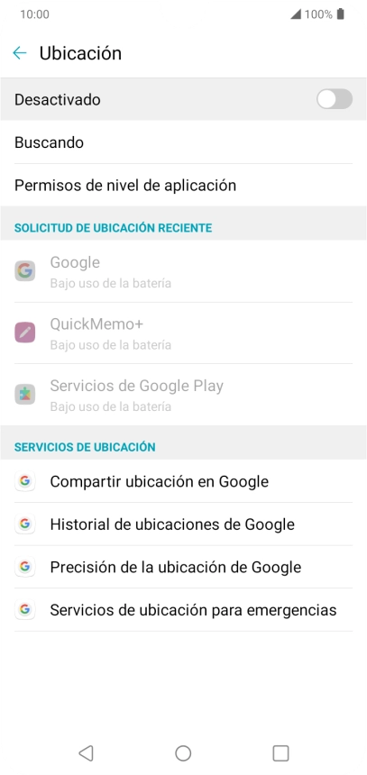 Pulsa el indicador para activar o desactivar la función.