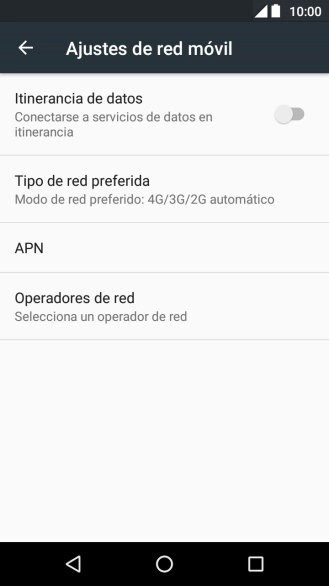 Pulsa Tipo de red preferida.