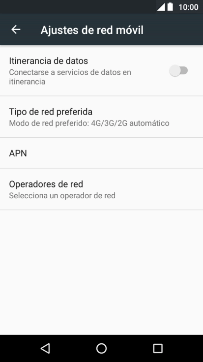 Pulsa Tipo de red preferida.