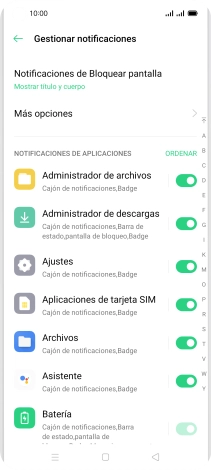 Pulsa el indicador junto a las apps deseadas para activar o desactivar la función.