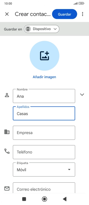 Pulsa Teléfono e introduce el número de teléfono deseado.