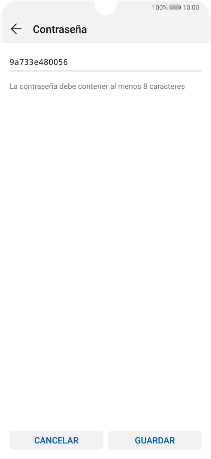 Introduce la contraseña deseada y pulsa GUARDAR.