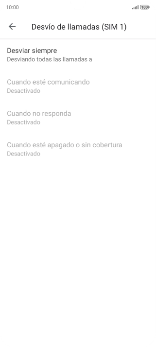 Pulsa el tipo de desvío deseado.