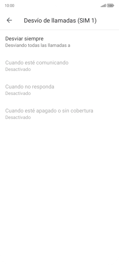 Pulsa el tipo de desvío deseado.