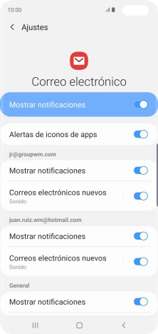 Pulsa el indicador junto a 