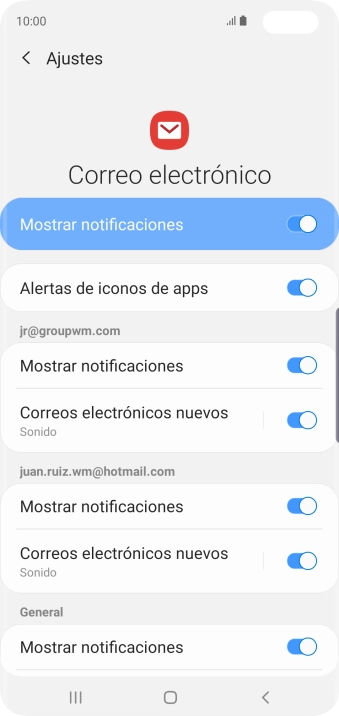 Pulsa el indicador junto a 
