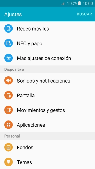 Pulsa Redes móviles.