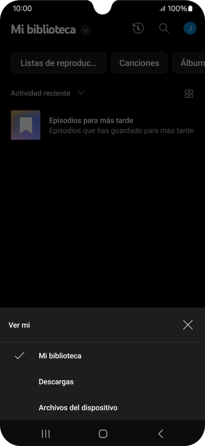 Pulsa una categoría y desplázate al archivo de música deseado.
