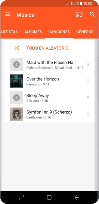 Pulsa el archivo de música deseado.