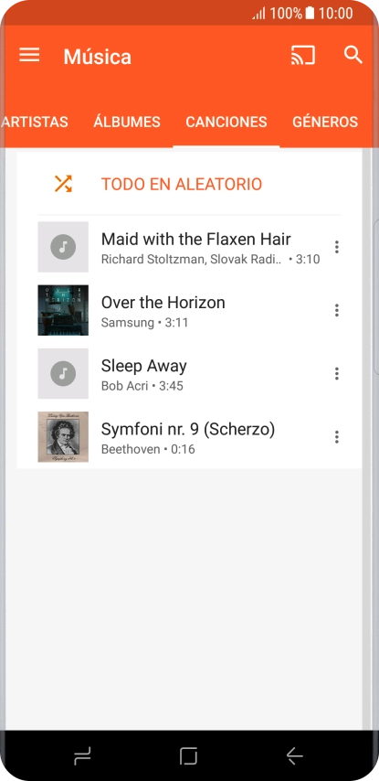 Pulsa el archivo de música deseado.