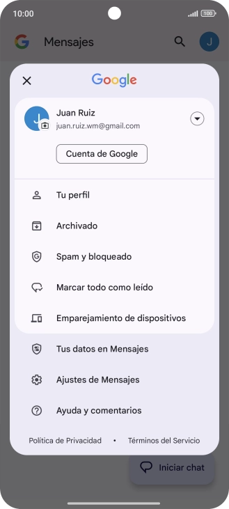 Pulsa Ajustes de mensajes.