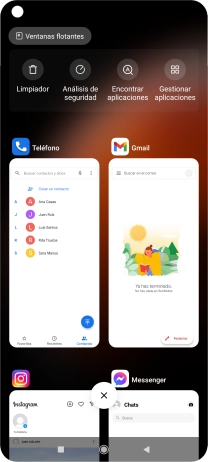 Para cerrar una sola aplicación en ejecución, desliza el dedo hacia la derecha sobre la aplicación deseada.