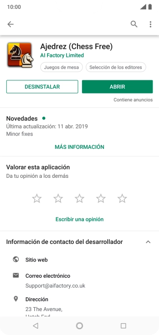 Pulsa DESINSTALAR.
