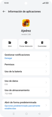 Pulsa Uso de almacenamiento.