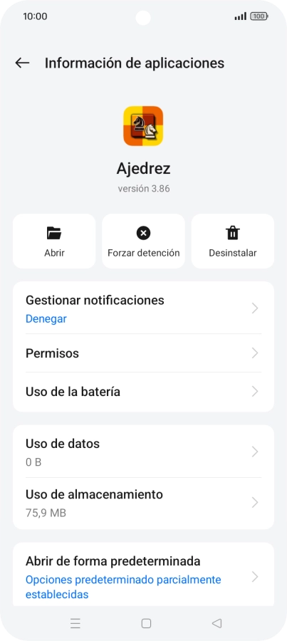 Pulsa Uso de almacenamiento.