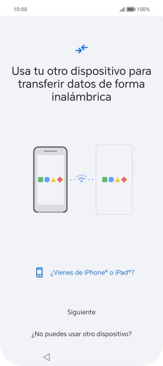 Sigue las indicaciones de la pantalla para transferir contenido desde el otro teléfono y finalizar la activación de tu teléfono.