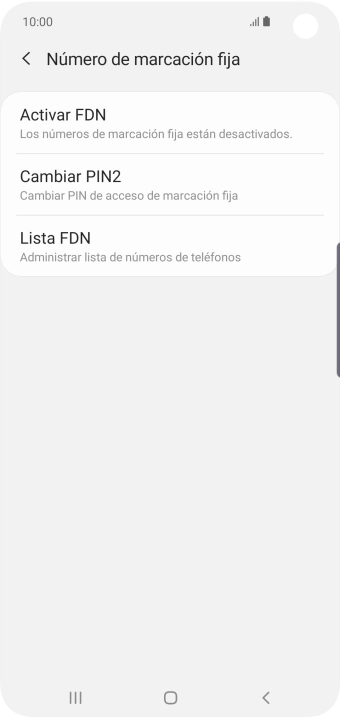Pulsa Activar FDN.