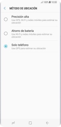 Si seleccionas Precisión alta, el teléfono podrá encontrar tu posición exacta con ayuda de los satélites GPS, la red móvil y una red wifi cercana. El GPS por satélite requiere vista libre al cielo.