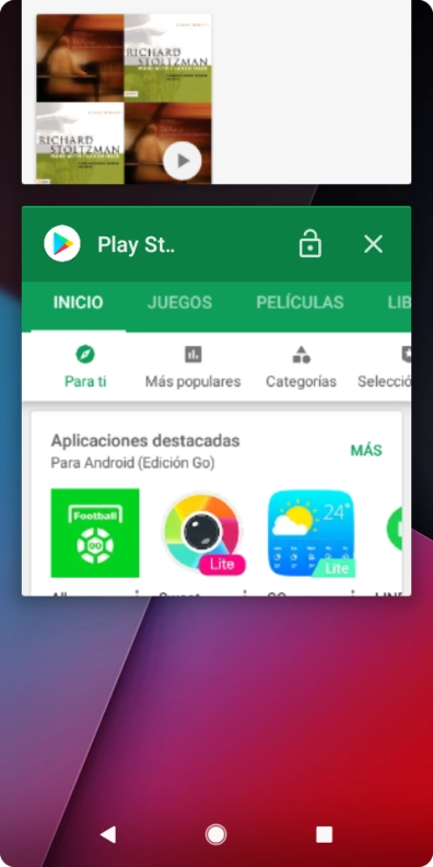 Desliza el dedo hacia abajo desde la parte superior de la pantalla.