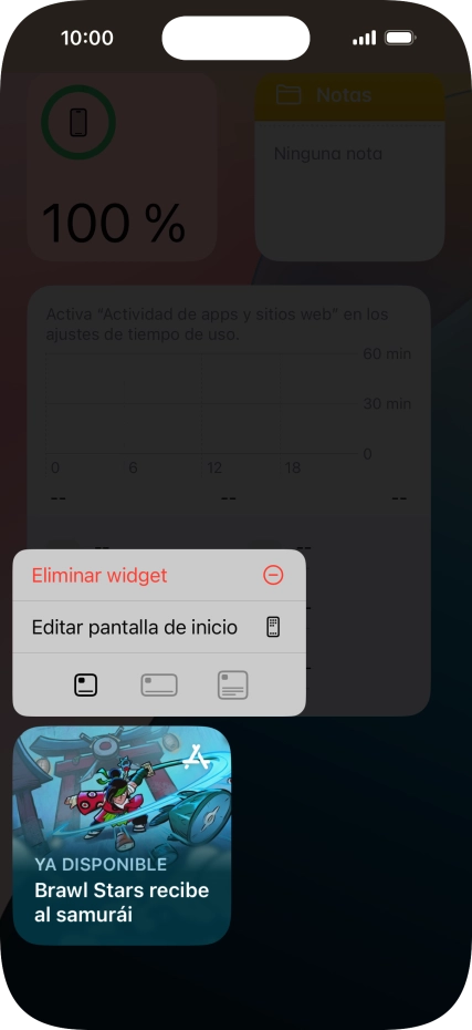 Pulsa Eliminar widget.