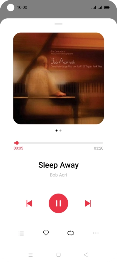 Pulsa la flecha hacia la derecha para ir al archivo de música siguiente.