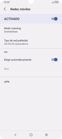 Pulsa Tipo de red preferido.