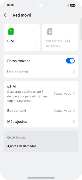 Pulsa el nombre de la tarjeta SIM.