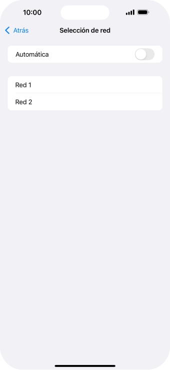 Si desactivas la función, pulsa la red deseada.