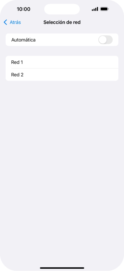 Si desactivas la función, pulsa la red deseada.