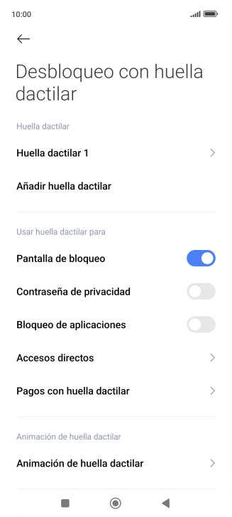Pulsa  el indicador junto a los ajustes deseados para activarlos o desactivarlos.