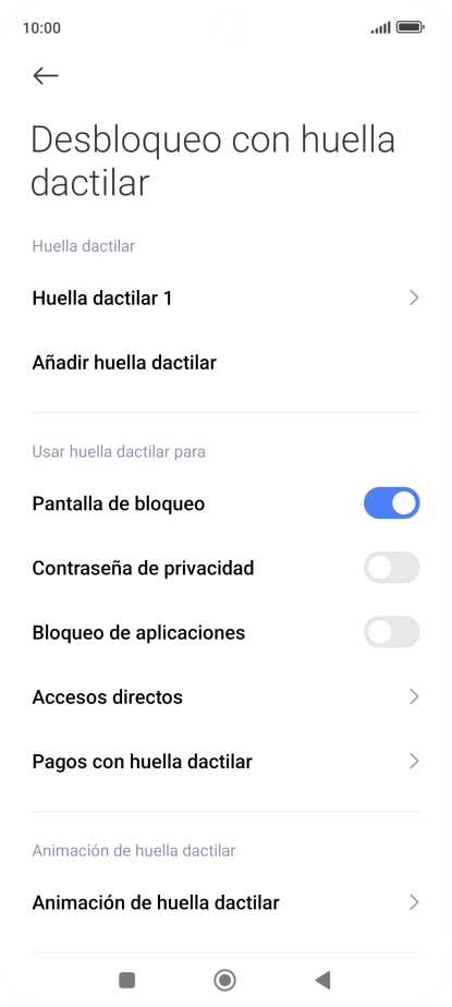 Pulsa  el indicador junto a los ajustes deseados para activarlos o desactivarlos.