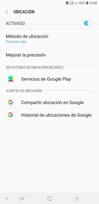 Pulsa Método de ubicación.